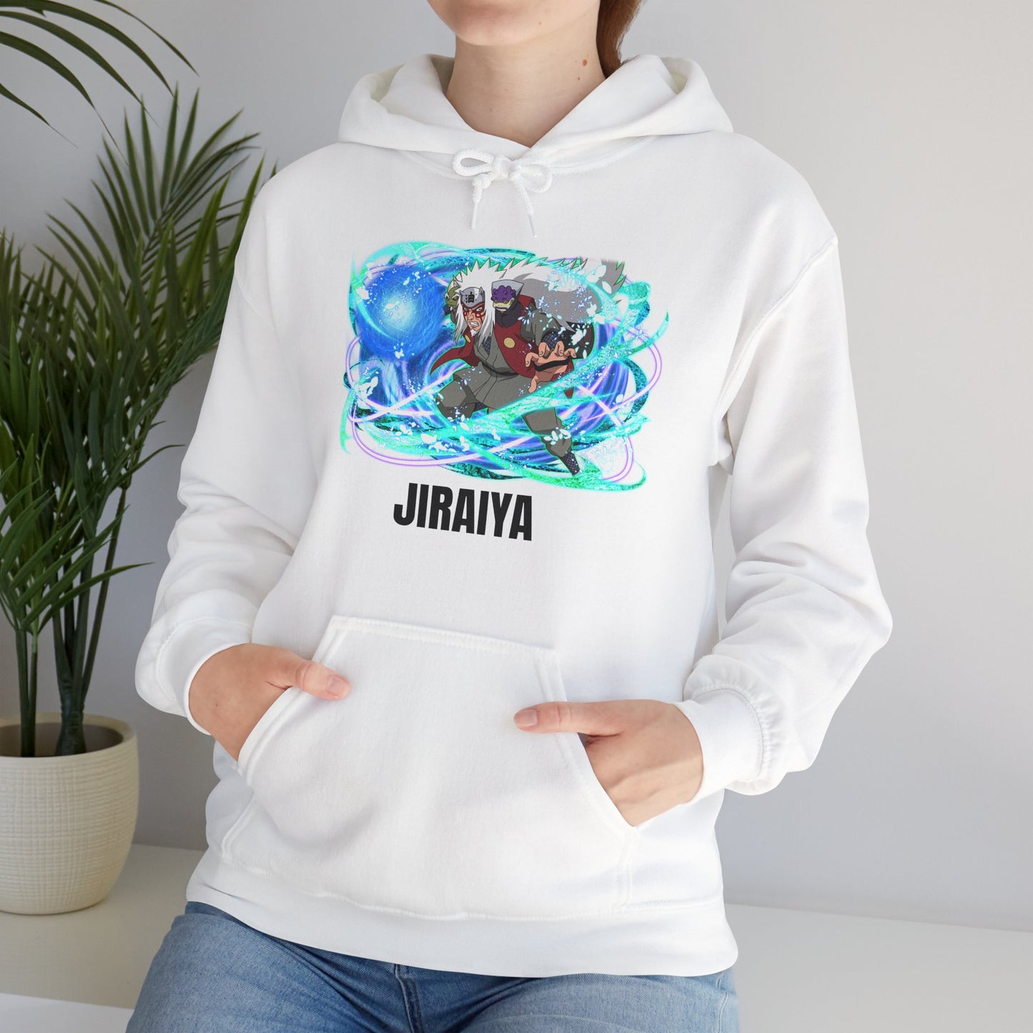 Naruto Shippuden - Jiraiya Rasengan In Sage Mode White Unisex Hoodie