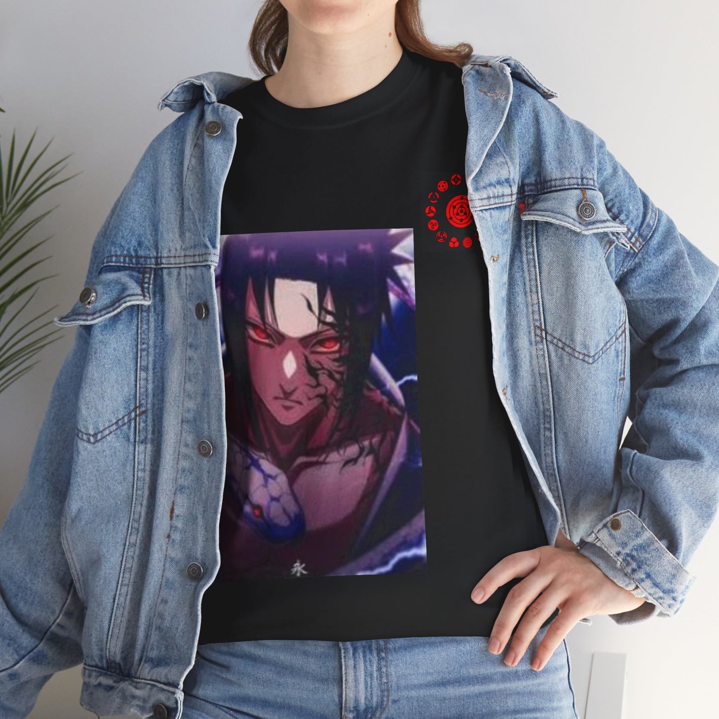 Naruto - Sasuke Uchiha with All Sharingan's Unisex Heavy Cotton T-shirt