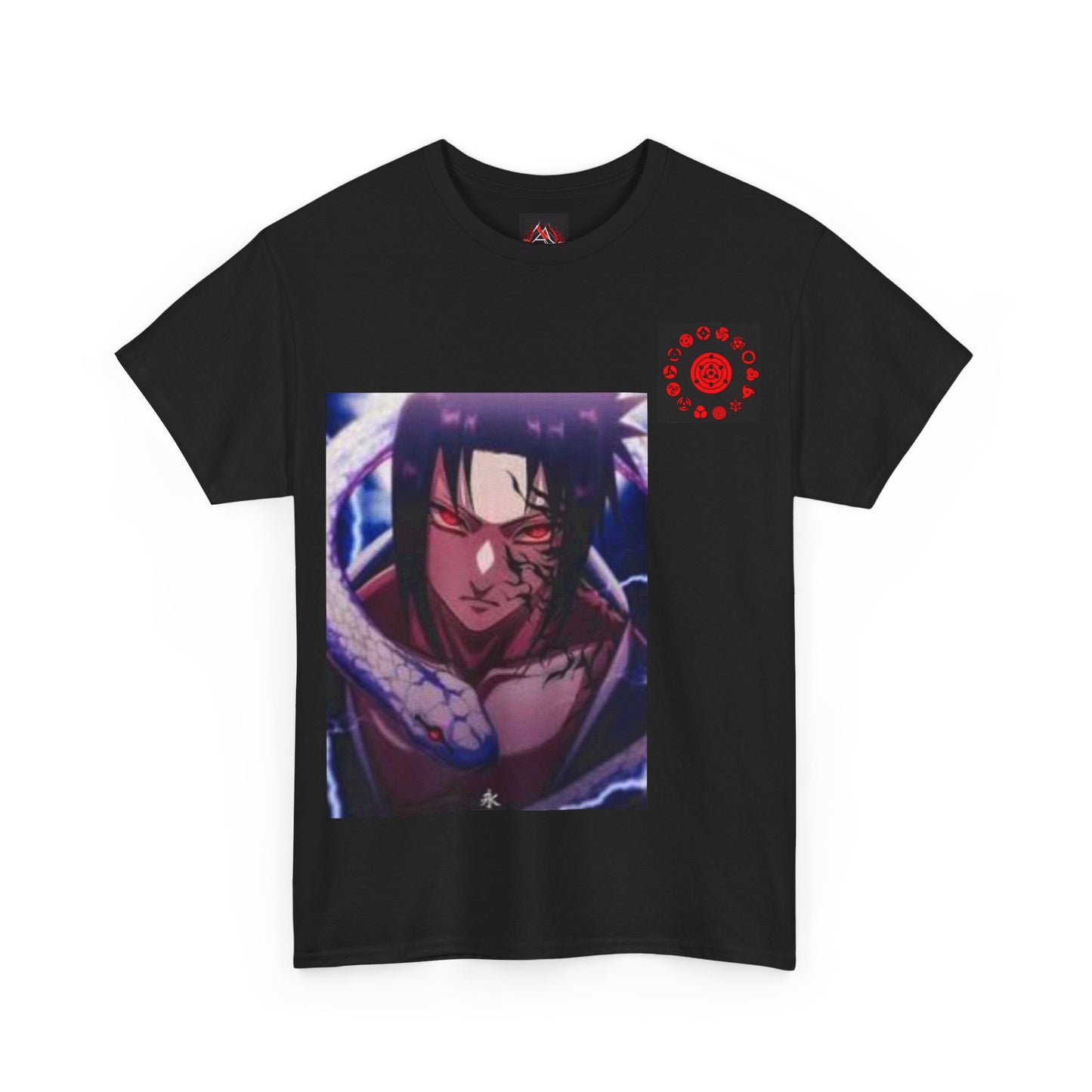 Naruto - Sasuke Uchiha with All Sharingan's Unisex Heavy Cotton T-shirt