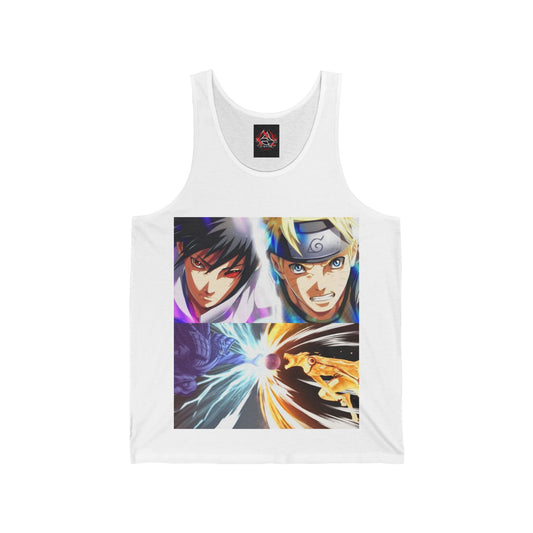 Naruto Shipuden Epic Battle Naurto Vs Sasuke   Unisex Jersey Tank Top