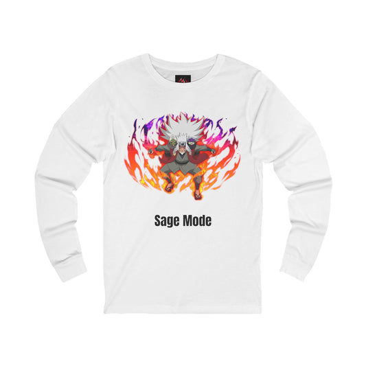 Naruto Shippuden - Powered Up Sage Mode Jiraiya  White Unisex Long Sleeve T-Shirt