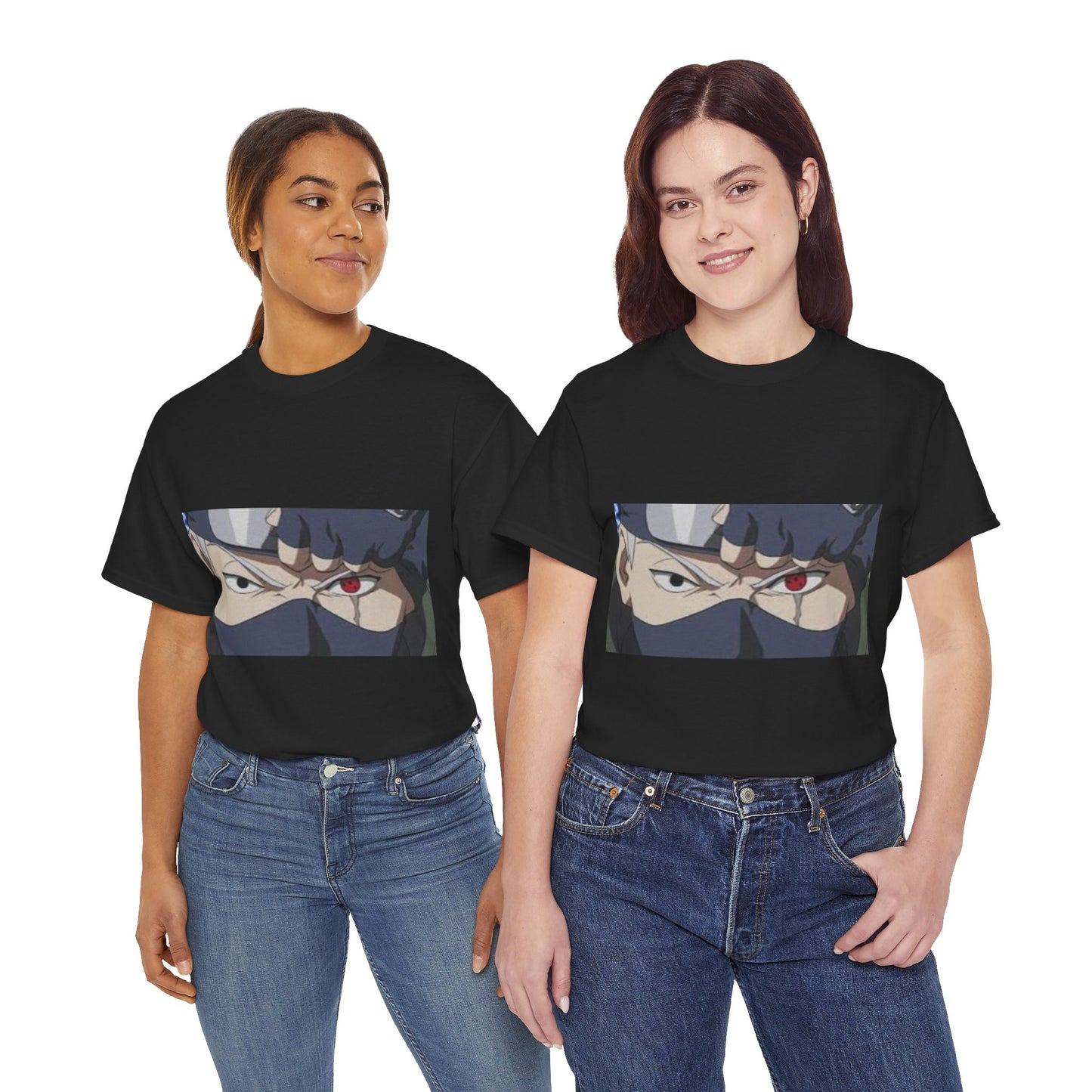 Anime Inspired Naruto - Kaskashi Hatake with Sharingan Unisex Heavy Cotton TShirt