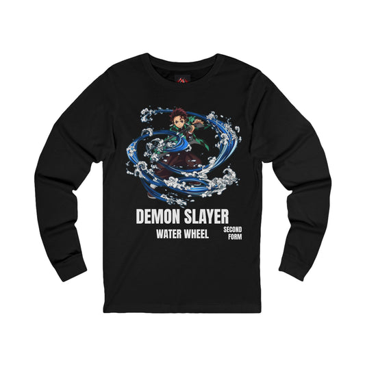 Demon Slayer Tanjiro Water Breathing Second Form Water Wheel Unisex Long Sleeve T-Shirt