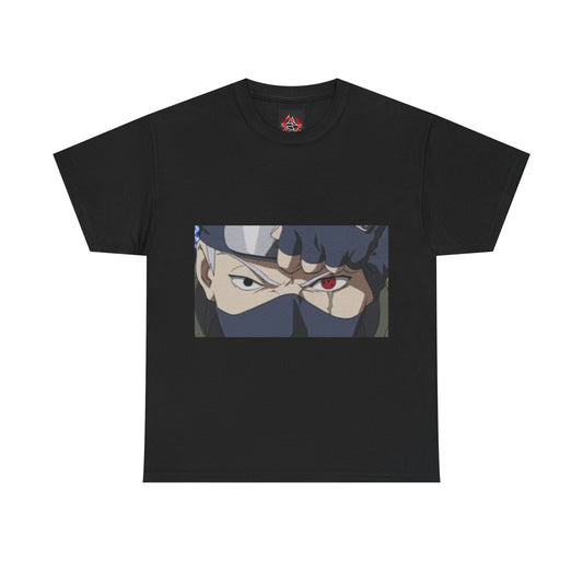 Anime Inspired Naruto - Kaskashi Hatake with Sharingan Unisex Heavy Cotton TShirt