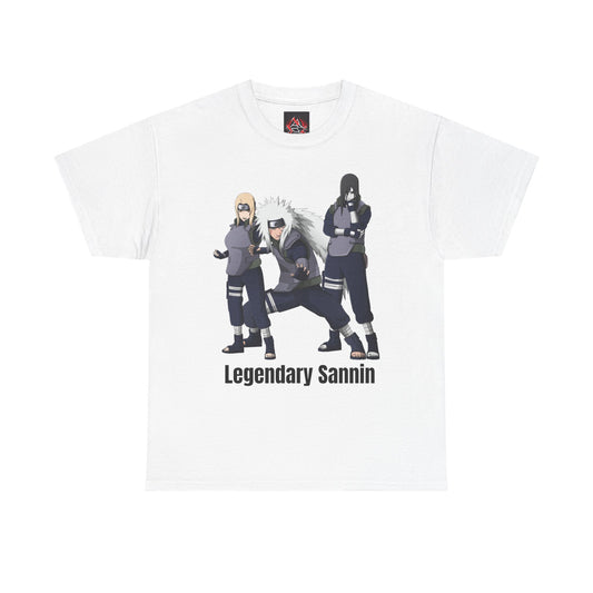 Naruto - Hidden Leafs Villages  Legendary Sannin White Unisex Heavy Cotton T-Shirt