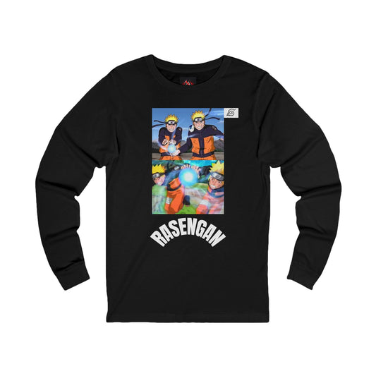Naruto Shippuden Shadow Clone Jutsu With  Rasengan Unisex Long Sleeve T-Shirt Multiple Colours - Perfect for Anime Fans