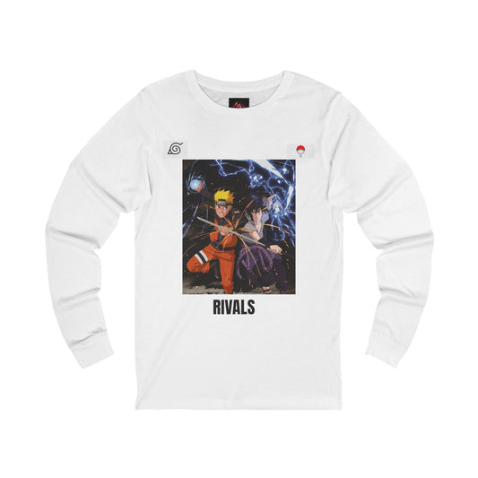 Naruto Shippuden Rivals Unisex Long Sleeve White T-Shirt - Perfect for Anime Fans