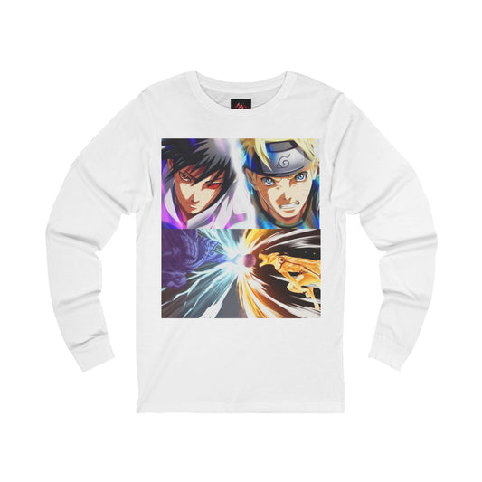 Naruto Shipuden Epic Battle Naurto Vs Sasuke  Unisex Jersey Long Sleeve TShirt