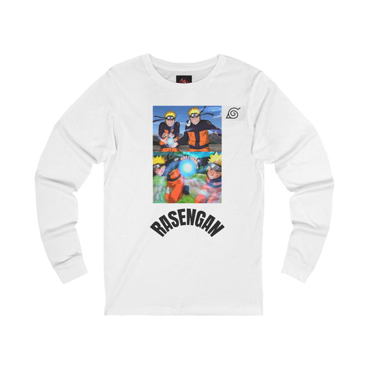 Naruto Shippuden Shadow Clone Jutsu With  Rasengan White Unisex Long Sleeve T-Shirt